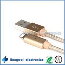 Intelligente USB-aufgeladene Daten geflochtene Atem-LED-Licht iPhone USB-Kabel