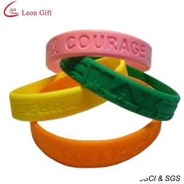 Bracelet personnalisé en silicone le moins cher pour la publicité (LM1626)