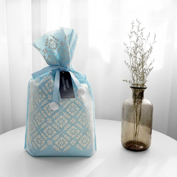 Blue Non-woven Bag With Wrapping Ribbon