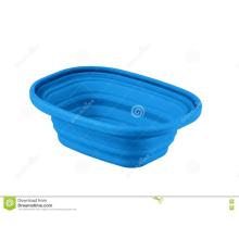 Blue plastic container for custom