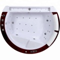 Round Corner Hydro Bathtubs LED Light Waterfall