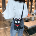 Mini Bolsa Cat Sacos de couro cartoon patch bordado