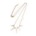 Womens Simple Rose Gold Geometric Pendant Necklace