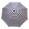 Navy Stripe Women's Straight Dome Umbrella With Lace