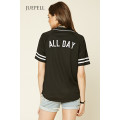 Casual Striped Short Sleeve Baseball T Shirt