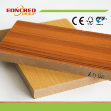 MDF brillant de mélamine de grain en bois pour des meubles de cuisine de chambre à coucher