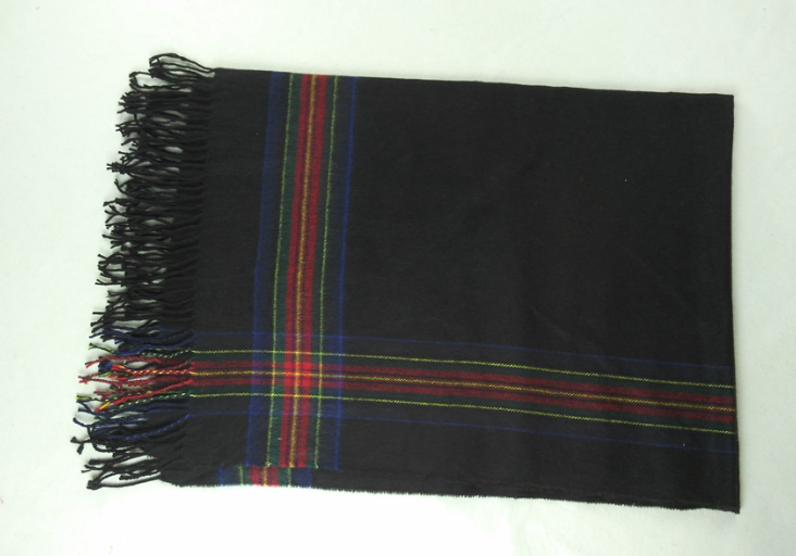 Imitation Cashmere Woven Scarf Black