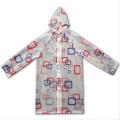 Fashion Design Waterproof Hooded PVC Poncho Rain Coat / Long Raincoat