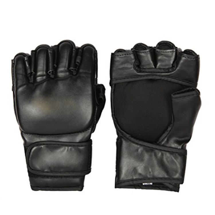 Black PU Boxing Training Gloves