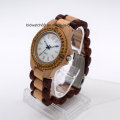 Reloj de cuarzo de alta calidad de madera para las mujeres de sándalo rojo