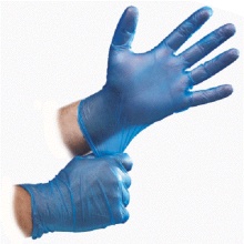 Guantes de vinilo transparente para examen no estéril.