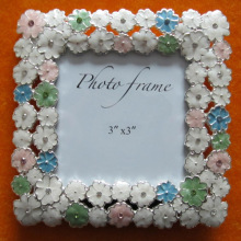 Fleur forme 3 x 3 pouces Photo élégant cadre