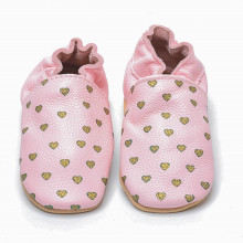 Cute Pink Baby Soft Leather Slippers