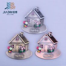 Cartoon House Shaped Cute Children Keychain Pendant Metal Charm Custom Manufacturer