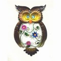 Black Metal Owl Garden Wall Craft with Color Stone Eye
