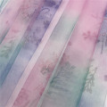 Digital Printed Fabric Rainbow Tulle Mesh Fabric