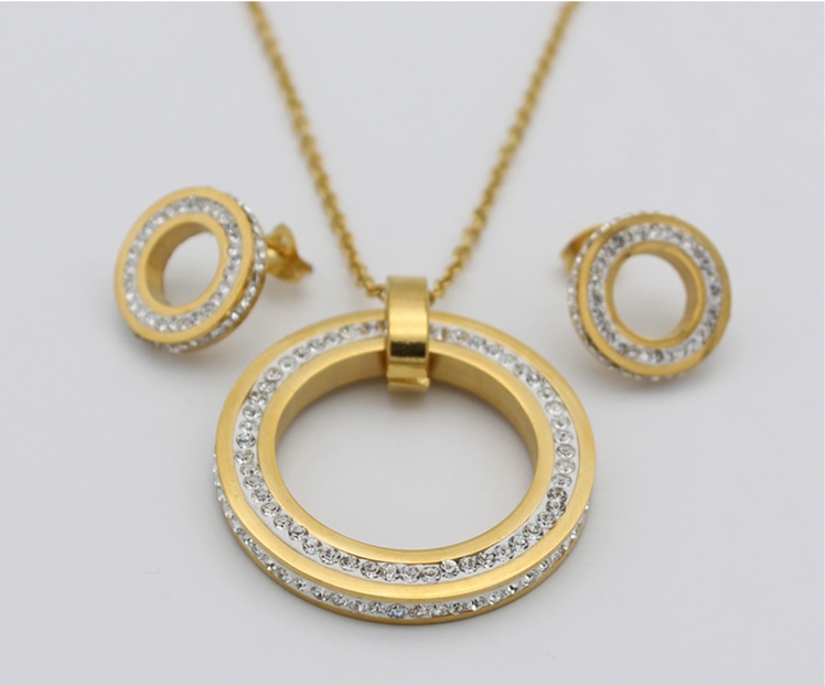 Ladies Necklace And Earring Crystal Jewelry sets