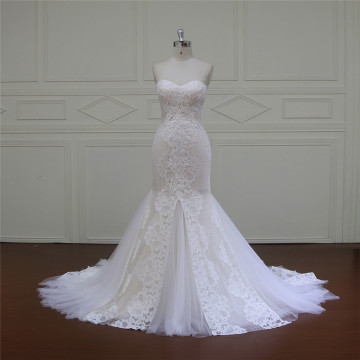 Robe de mariée a-ligne filet Sash perles (XF16006)