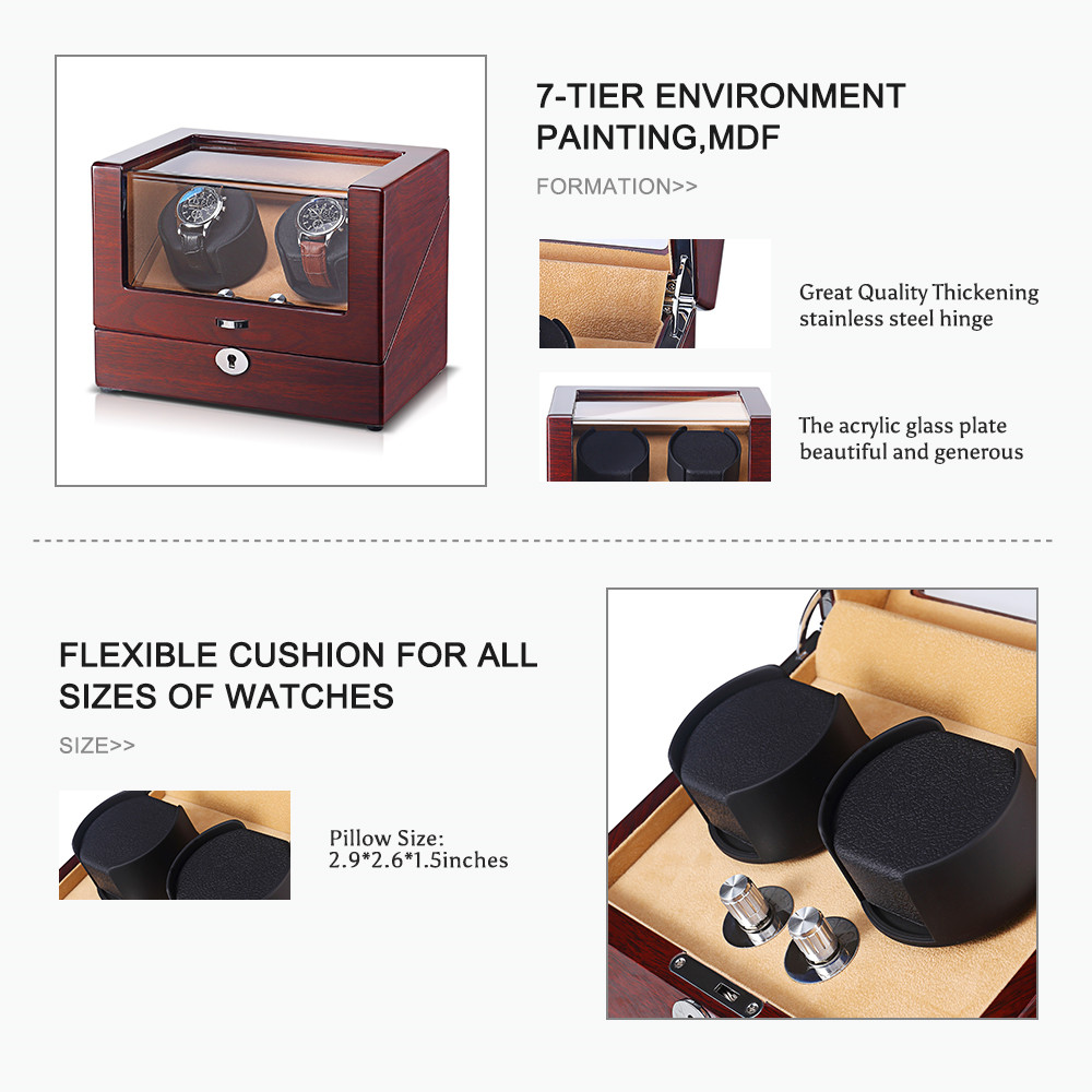 Ww Walnut Double Rotors Watch Winder Details