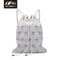 Geometric sequin for teenage girls backpack drawstring bag