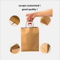 custom logo take away brown kraft paper bags
