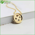 Simple Design Button Pendant Stainless Steel Necklace