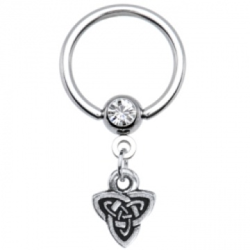 14 Gauge Celtic Triad Dangle Captive Ring