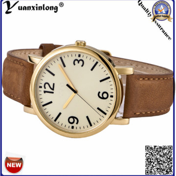 Yxl-120 neue Design Gold Platte Uhren Herren Luxus Men′s Wrist Watch Leder Quarz Geschäftsgeschenk beobachten Großhandel