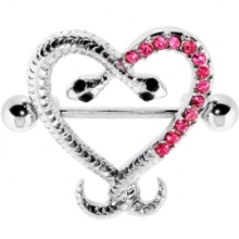 Gem rose coeur serpent Embrace téterelle