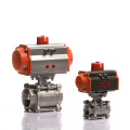 Stainless Steel Material Pneumatic Control 3 PCS Ball Valve