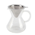 Cafetière en verre HandDrip avec filtre en acier inoxydable