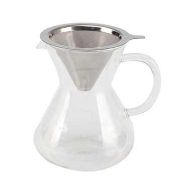 HandDrip Glass Coffee Maker with Stainless Steel Filter