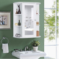 Étagère moderne de meuble-lavabo de salle de bain à montage sur rack en bois