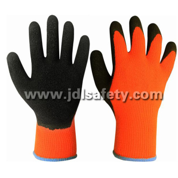 Gants de travail acrylique avec revêtement Latex naturel noir (LY2026T)