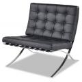 Chaise Barcelone en PU noir