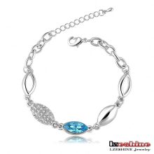 Blue Sapphire Swa Elements Austrian Crystal Chain Braclets (CBR0016-B)