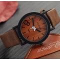 Yxl-467 2016 Newest Design Wholesale Wooden Color Face Watch Custom Logo Fashion Leather Wrist Watch Ladies