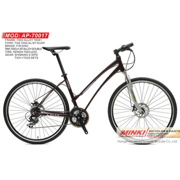 Bicicleta híbrida de liga de roda 700 C com velocidade Shimano 21 (AP-70017)