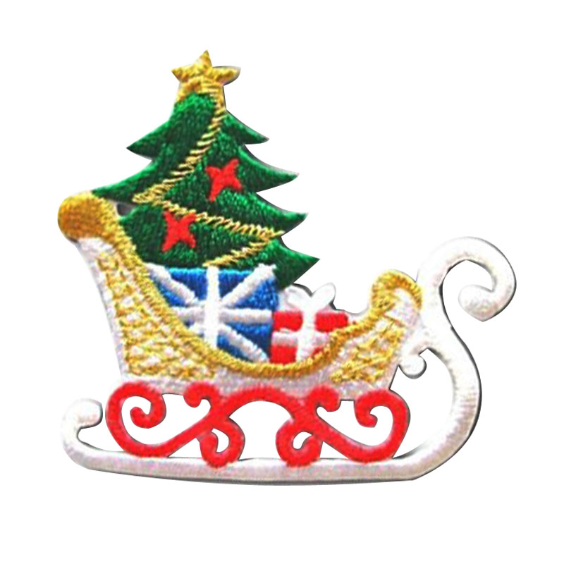 Santa S Sleigh With Presents Embroidered Patch