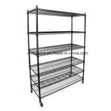 Epoxy Black Commercial Heavy Duty Adjustable Metal Wire Storage Shelf