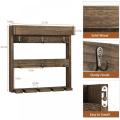 Wooden Wall Mounted Mug Rack with Hooks