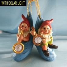 Hanging Garden Decoration Polyresin Dwarf W. Solarlight