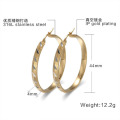 18K Gold Hoop Earrings Female Jewelry Big Stainless Steel Elegant Ear Christmas Gifts