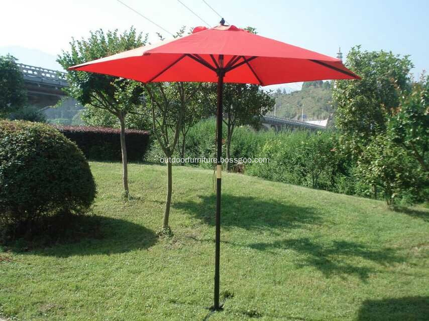 Patio Straight Common Cheap Wooden Sun Umbrella