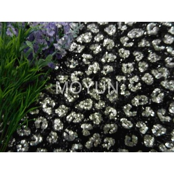 POLY MESH AVEC 3 MM + 3 MM SEQUIN EMBD 50/52 "