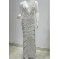 White silver sequin bridal wedding dress