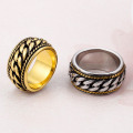 Punk Stainless Steel Mens Gold Chain Ring Jewelry