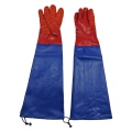 Red granular PVC raincoat with sleeve gloves 60cm