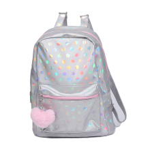 Nombre de la escuela Bolso de la escuela Pink Shopping Sequin College Fashion Bag Travel Sheinking School Sports Sequin mochila con Pompom