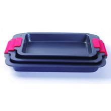 Silicone grip rectangle cake pan